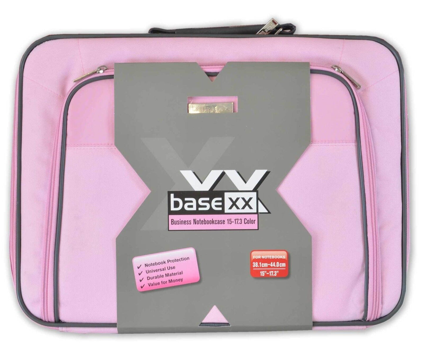 Dicota Base XX 15 -17 Inch Large Laptop Case Bag Shoulder Strap Pink Grey