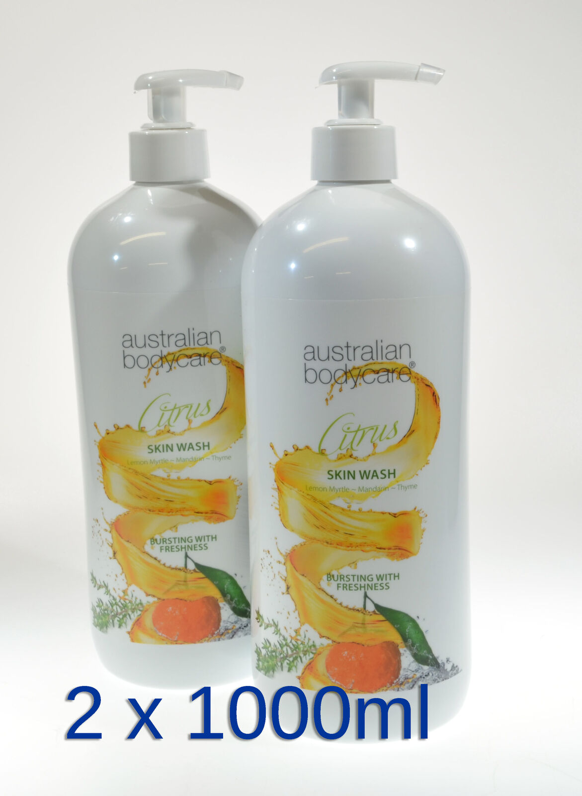 Australian Bodycare Citrus Skin Body Wash 2 x 1000ml Pump Dispenser Bottles