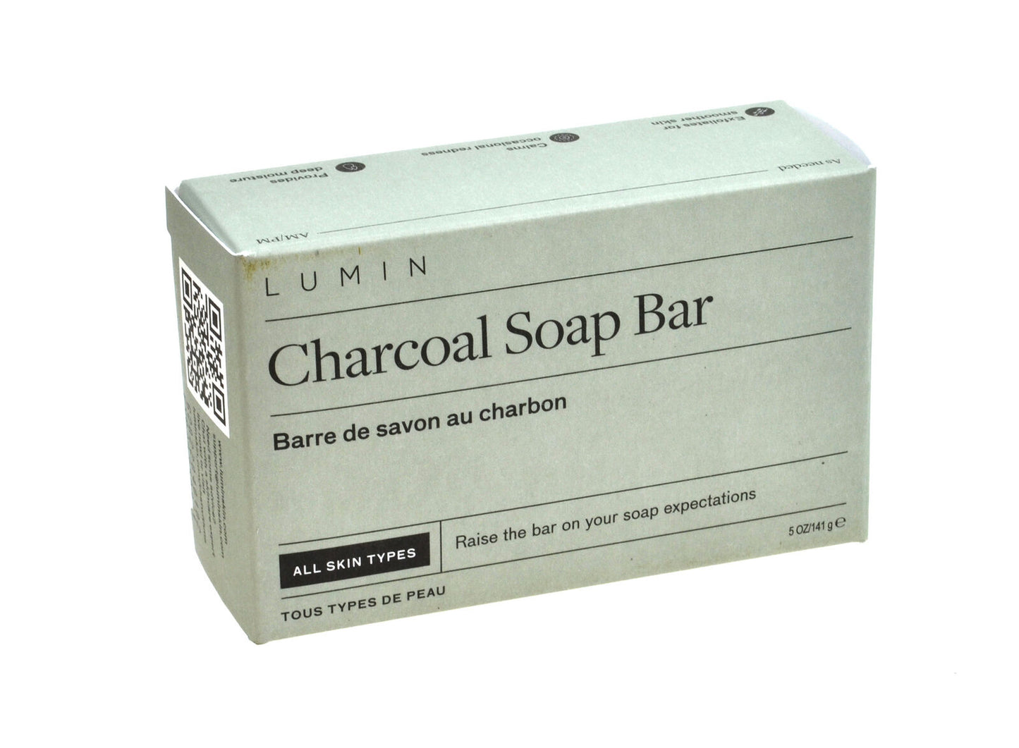 Lumin Deep Detox Body Bar Charcoal Soap Hydrates Balances 141g