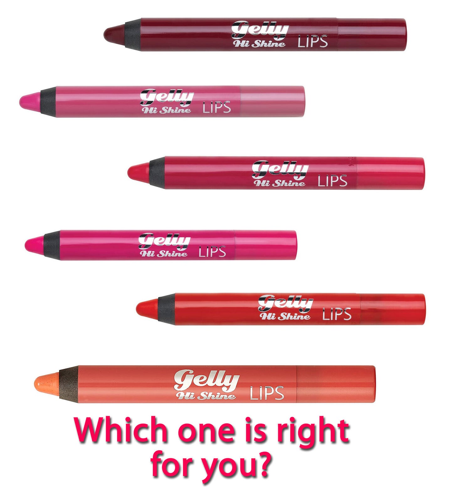 New Barry M Gelly Glossy Hi Shine Lip Crayon 6 Shades