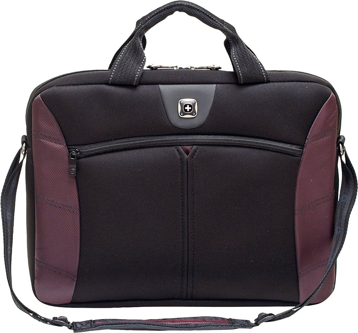 Wenger Sherpa Slim Black/Burgundy 16 inch Laptop Computer Bag Durable