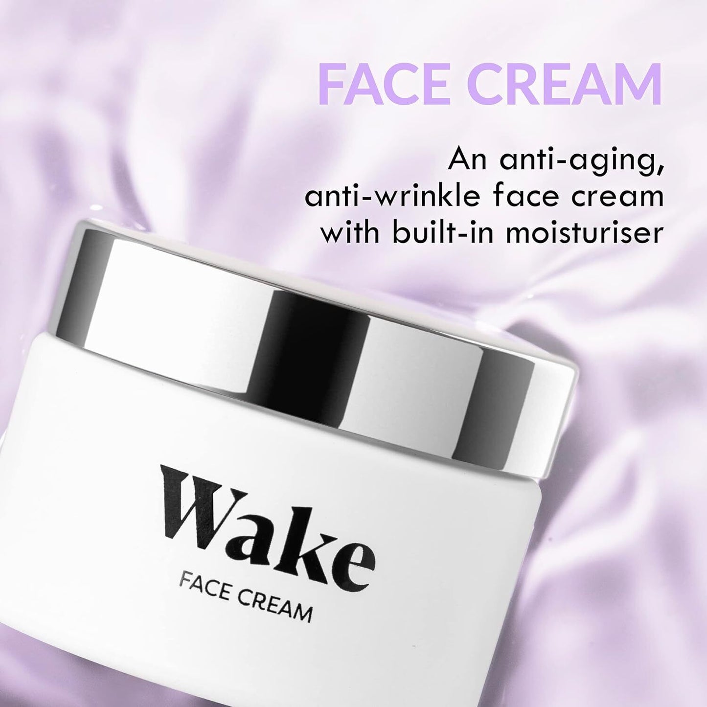 Face Cream Dry Skin Moisturiser Hyaluronic Acid Nourishing Wake Skincare 50ml