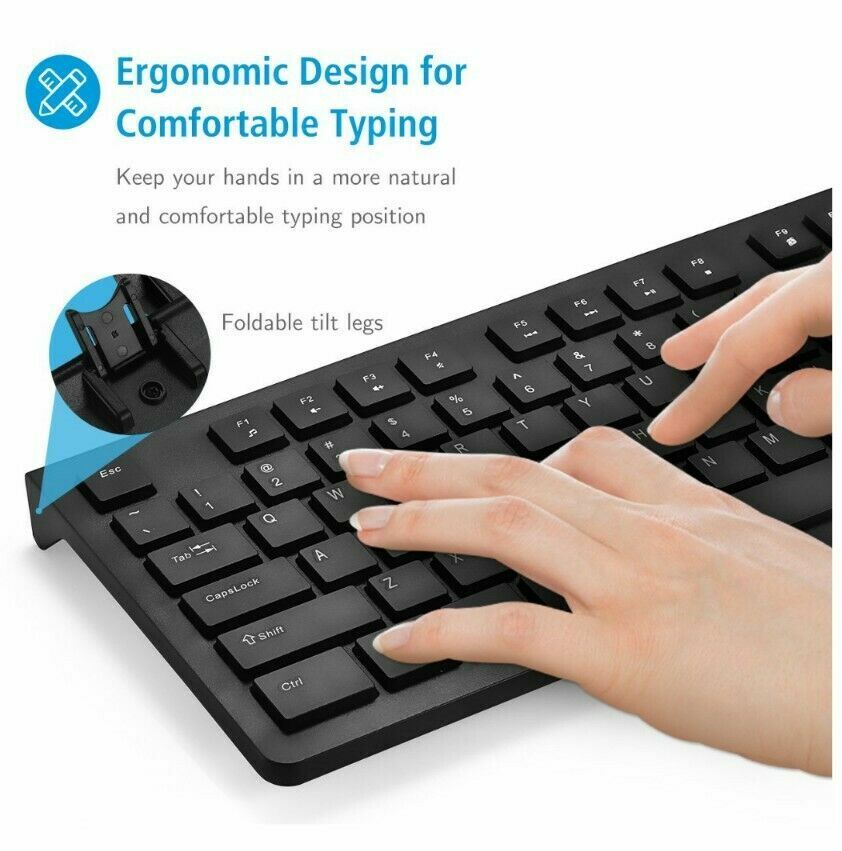 USB Wired Keyboard UK Layout Compact Quiet Low Profile Chiclet Keys Spill Resist