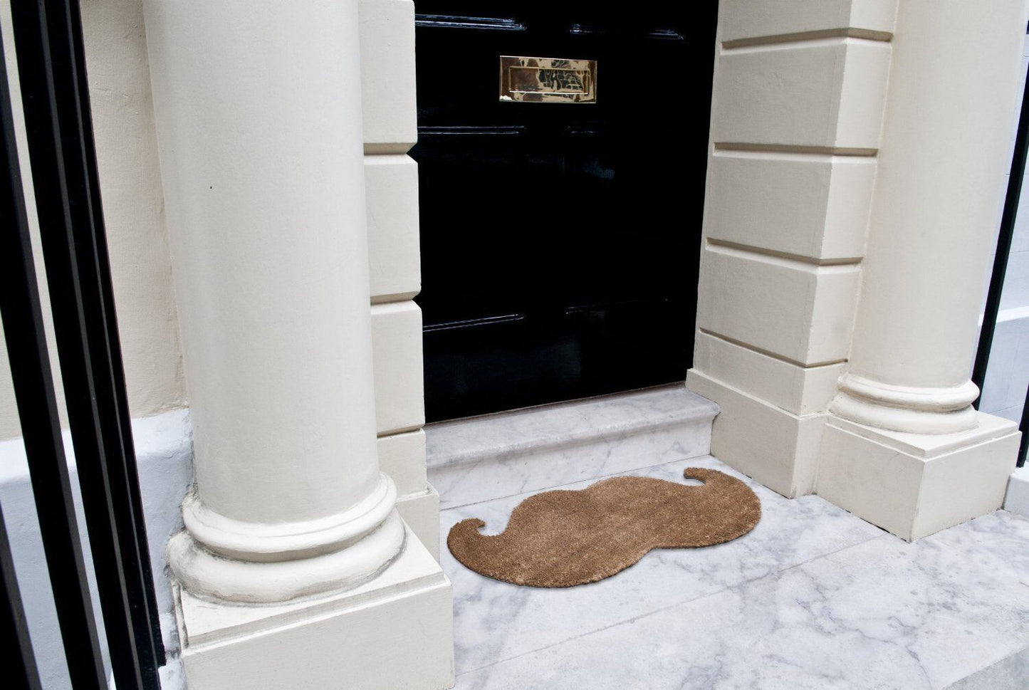 Thabto Posh Poirot Moustache Door Mat 100% Natural Coir Doormat Entrance