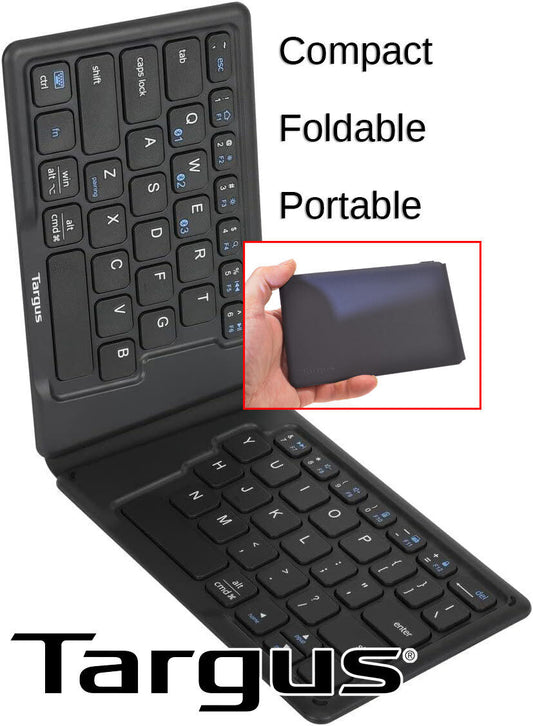 Wireless Folding Compact Portable Antimicrobial Keyboard Phone Tablet PC Targus