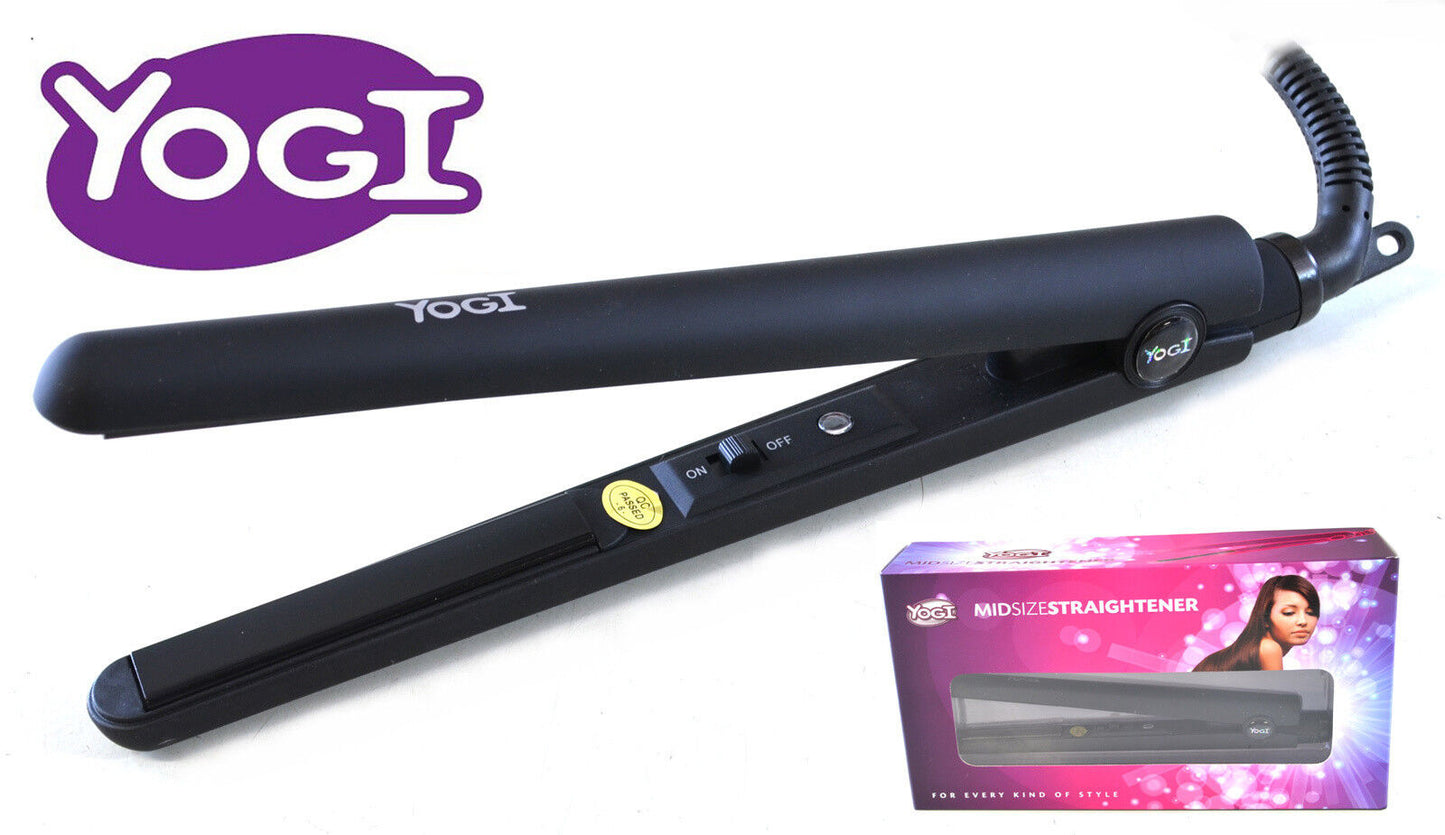 Hair Straighteners Black Mid Size Yogi Original Tourmaline Ceramic