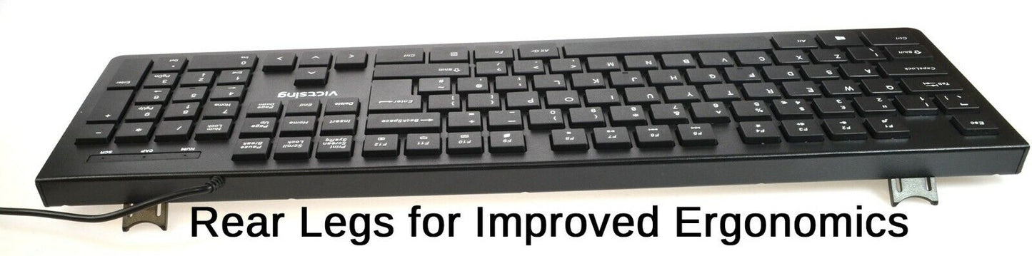 Keyboard UK Layout Compact Quiet Low Profile Chiclet Keys Spill Resist