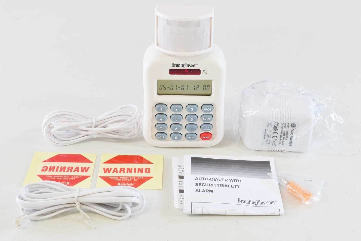 Auto Dialling PIR Motion Sensor Intruder Alarm Panic Button Programmable