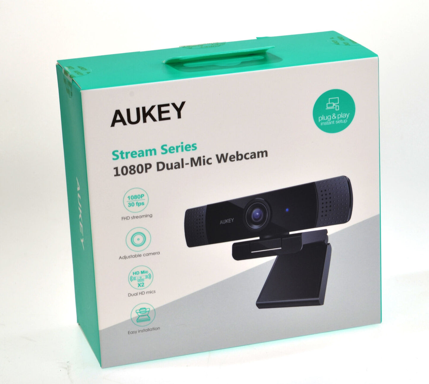 Webcam Dual Mic 1080P High Definition Aukey PC-LM1E Zoom Teams Chat