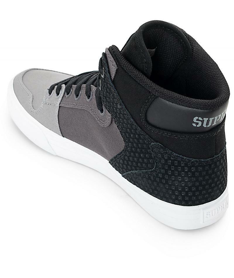 Supra Vaider Mid Top Skater White Grey Green Navy Black Mens Trainers Shoes