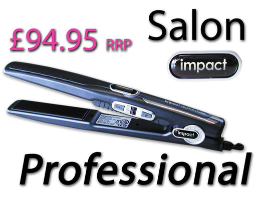 IMPACT DIGITAL HAIR STYLER STRAIGHTENER CURL SALON EXCLUSIVE PROFESSIONAL BLACK