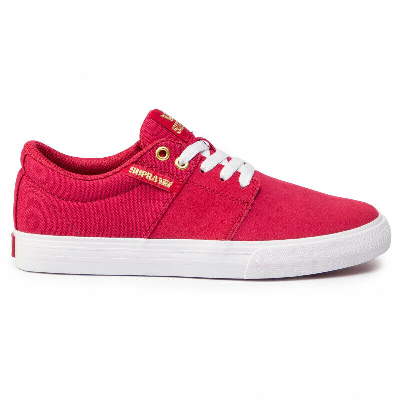 Supra Stacks Vulc II 2 Red Navy Slate White Mens Skate Shoes Trainers