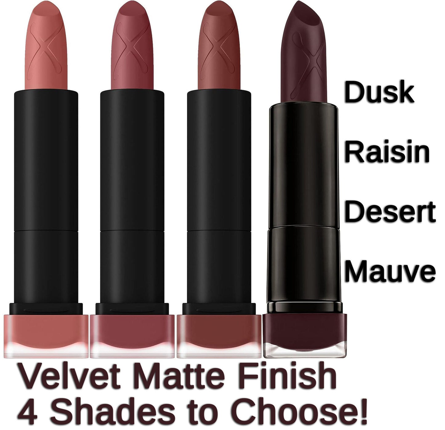 Max Factor Elixir Velvet Matte Dusk 40 Desert 55 Mauve 60 Raison 65 Lipsticks