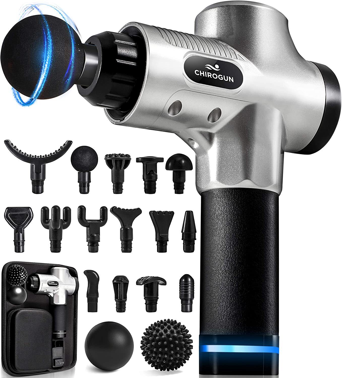 Percussion Massage Gun Wireless Therapy 30 Speeds 15 Heads Deep Tissue Muscle