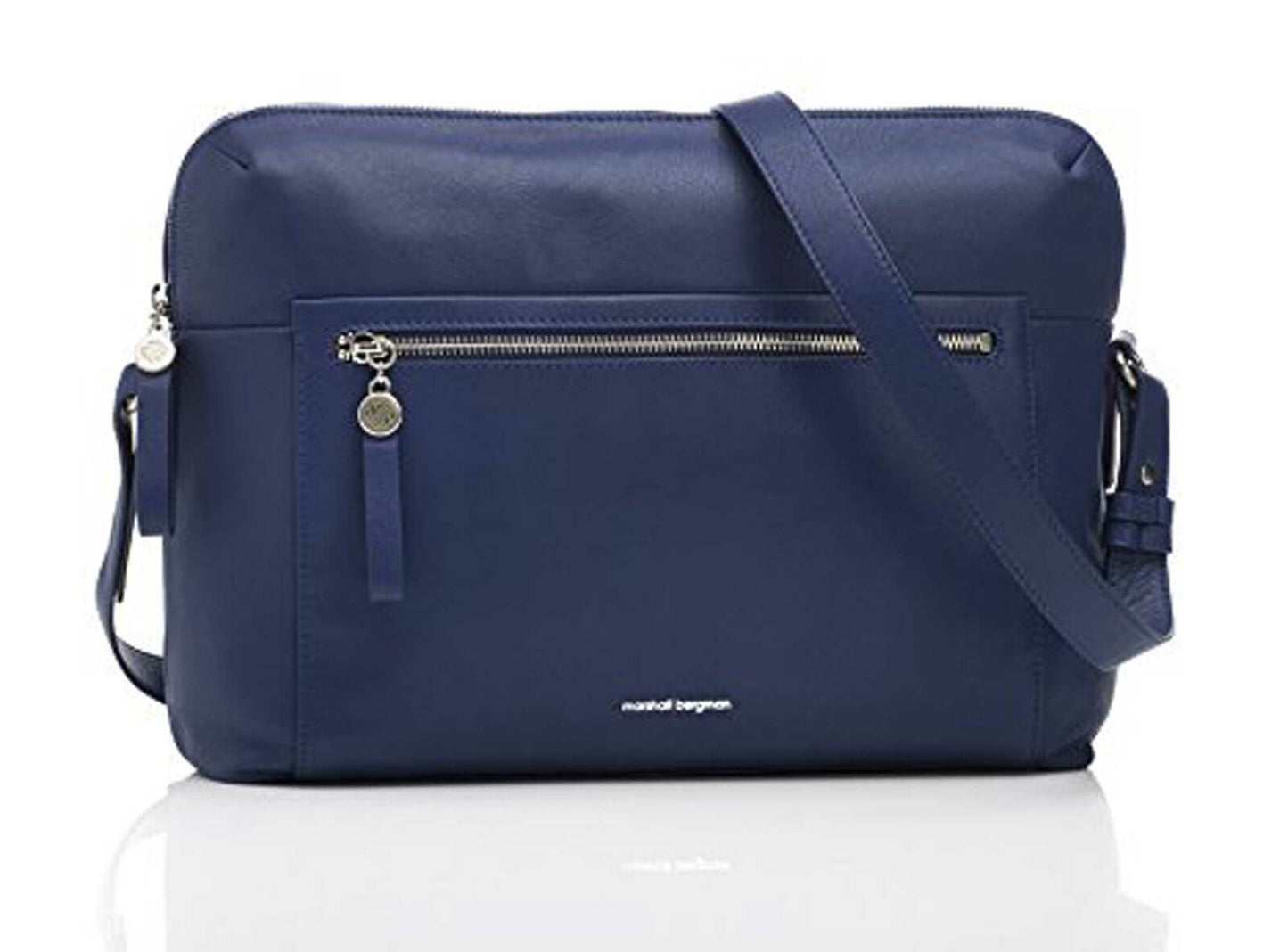 Marshall Bergman Adria 13" Laptop Bag Case Blue Full Genuine Leather Beautiful