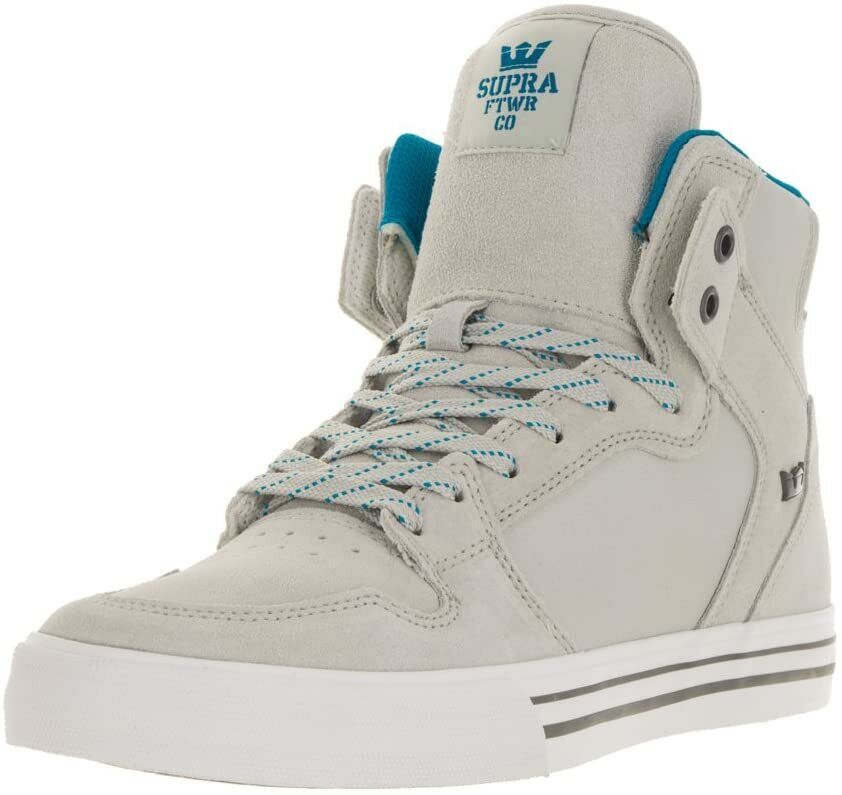 Supra Vaider Mid Top Skater White Grey Green Navy Black Mens Trainers Shoes