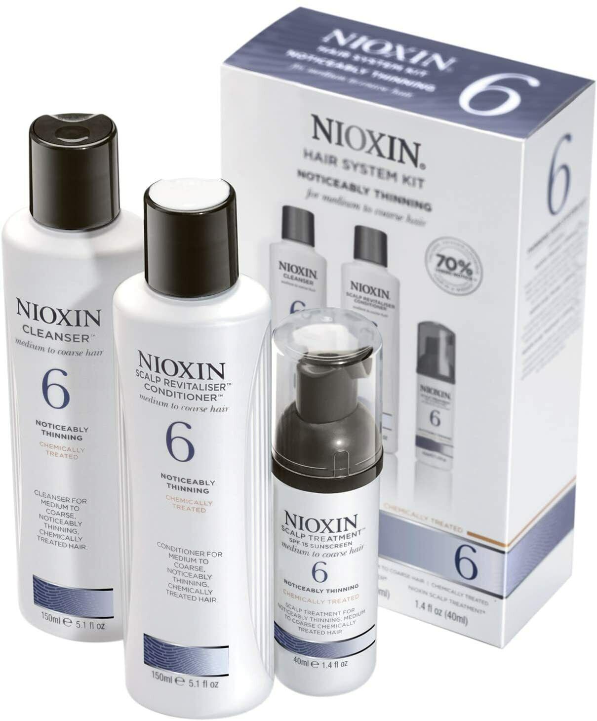 Nioxin Trial Starter Kit System 6 Shampoo Conditioner Treatment