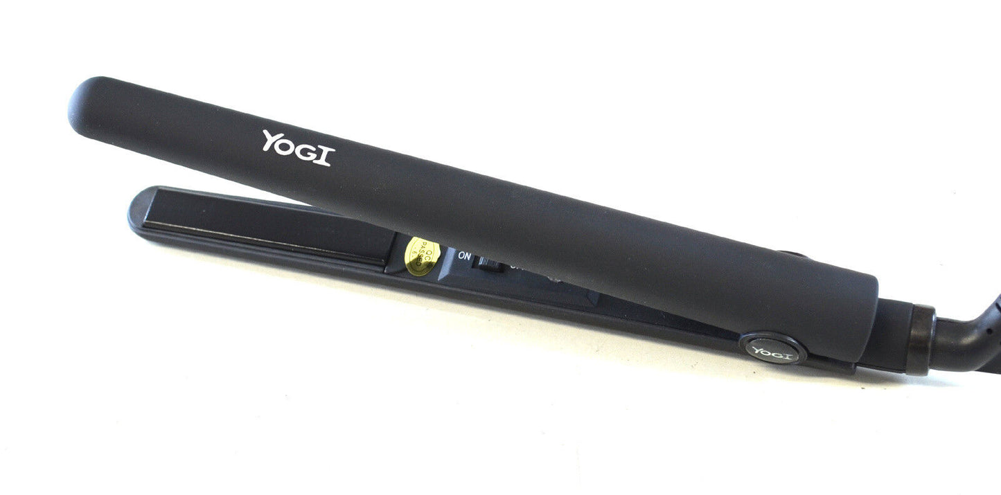 YOGI COMPACT MID-SIZE HAIR STRAIGHTENER  BLACK  IONIC TOURMALINE CERAMIC