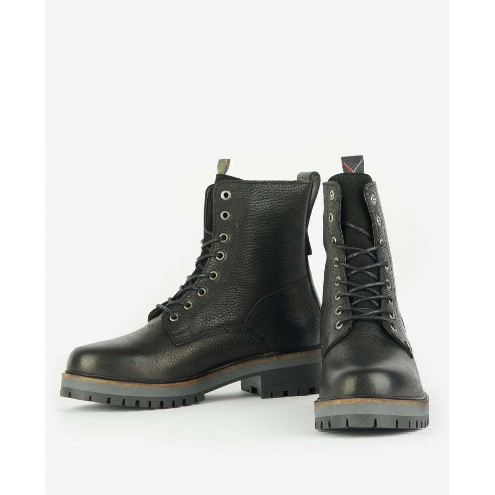 Barbour International Lucinda Derby Boots Leather Black Ladies