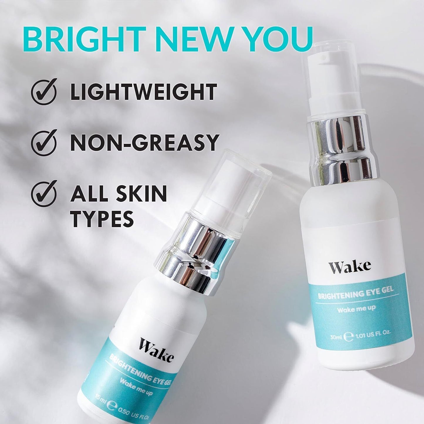 Wake Brightening Eye Gel 15ml Hydrating Serum Anti Aging Dark Circles Puffy