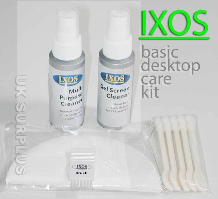 IXOS PC LAPTOP CARE KIT GEL FLUID BRUSH CLOTHS BUDS