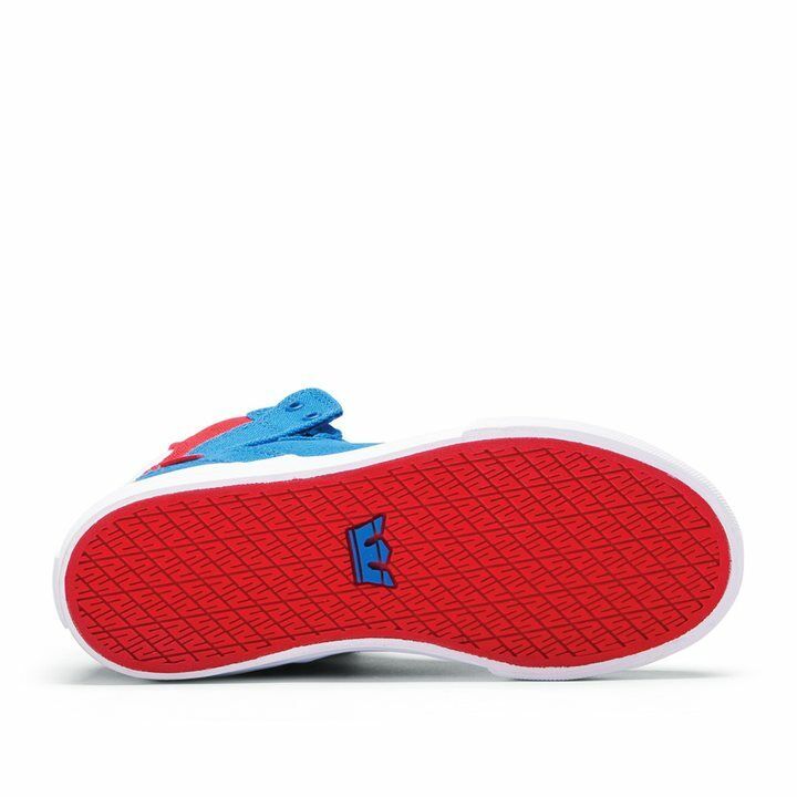 Supra Vaider D Mid Top Skater Mens Trainers Shoes Red White Royal Blue