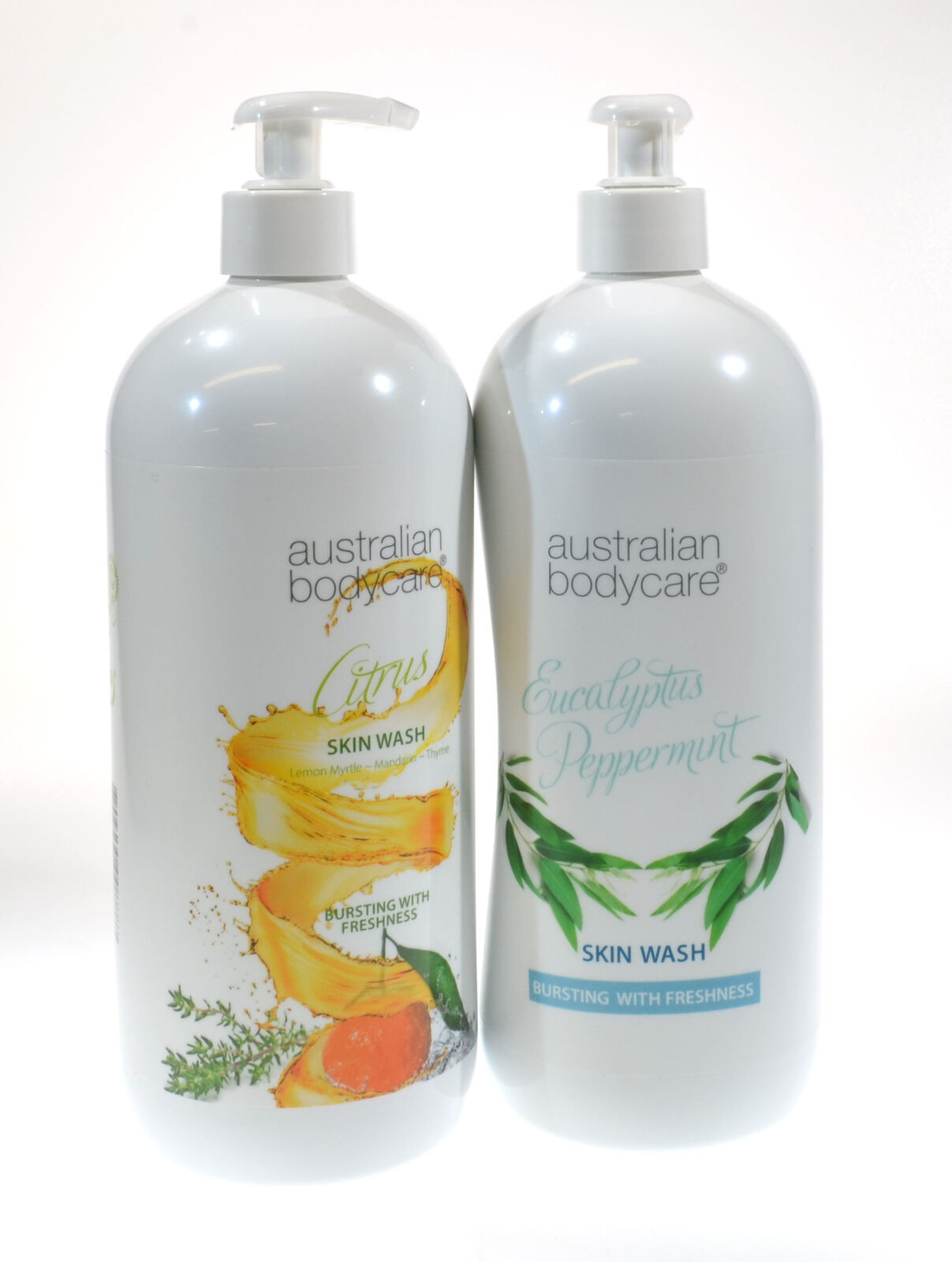 Australian Bodycare Citrus and Eucalyptus Peppermint 1000mls of Each Skin Wash