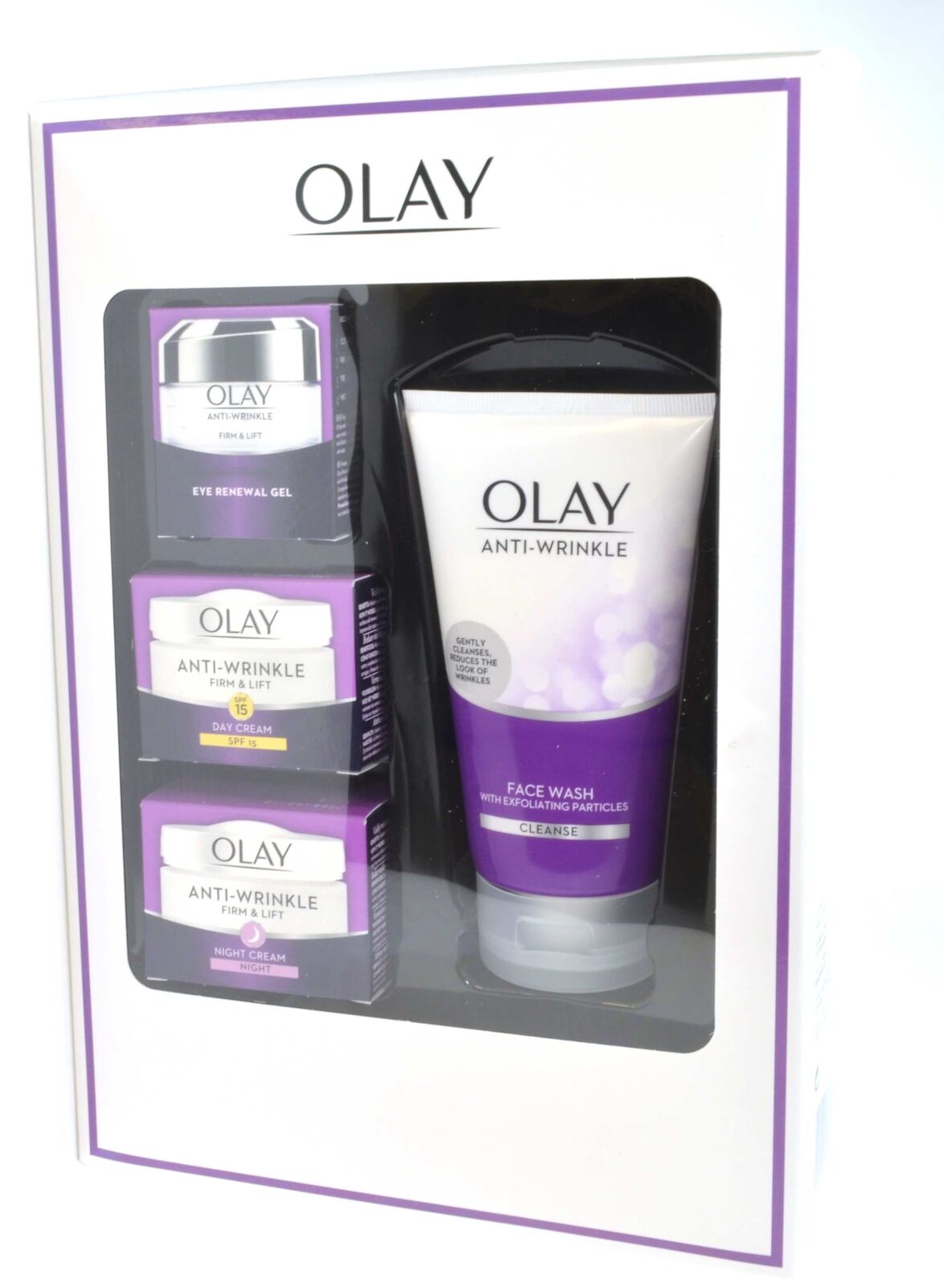 Olay Anti Wrinkle Firm & Lift Gift Set Day Night Eye Cream Face Wash SPF15