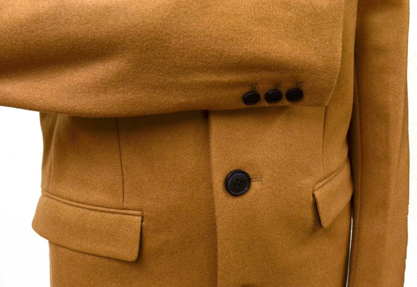 Wool Mix Camel Coat 3/4 Length Winter Warm Burton Tailoring