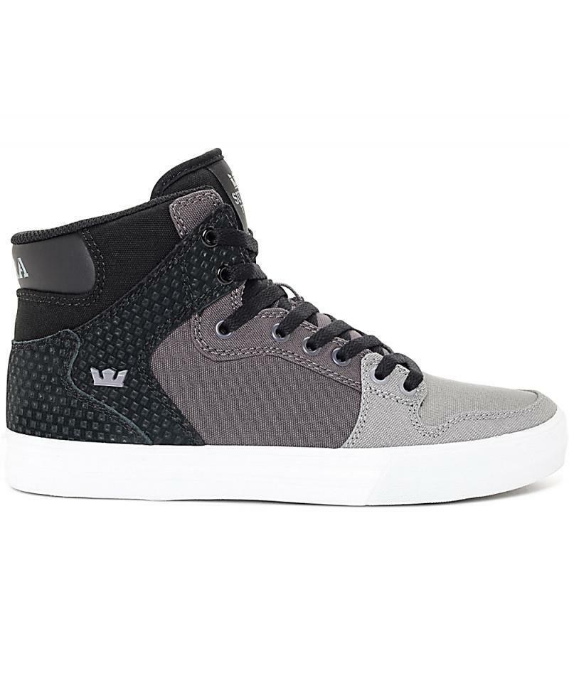 Supra Vaider Mid Top Skater White Grey Green Navy Black Mens Trainers Shoes