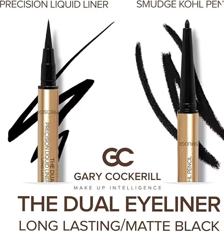 The Dual Eyeliner Precision Liquid Smudge Kohl Pencil Matte Black Gary Cockerill