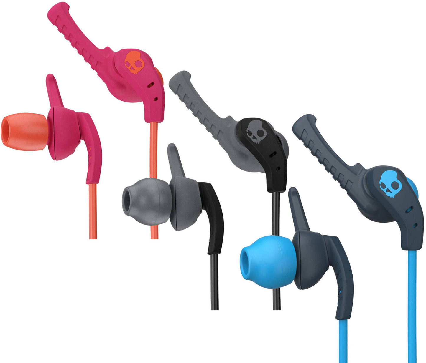 Skullcandy XTPlyo Non Slip Earphones Orange Pink Grey Teal Blue