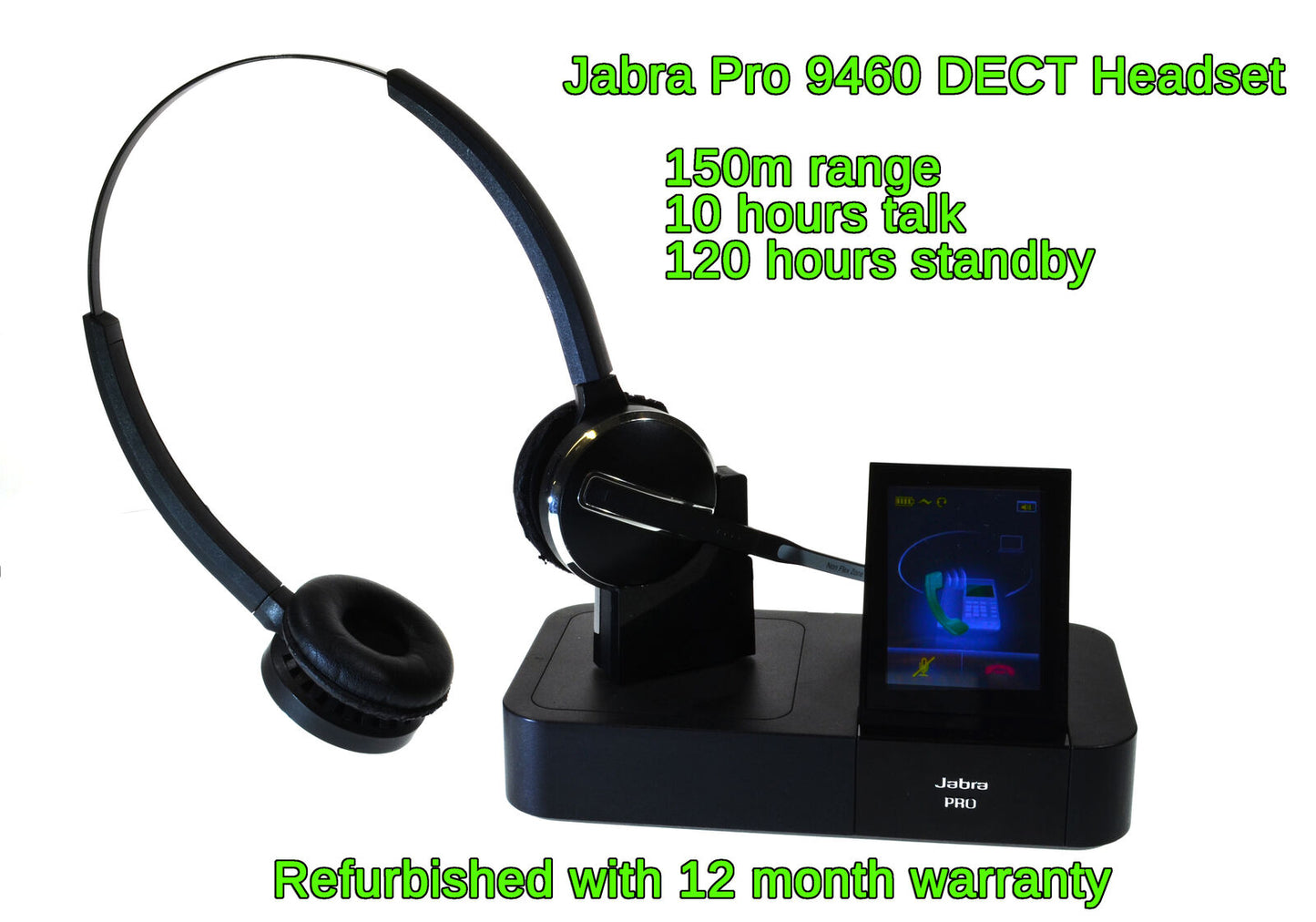 Jabra Pro 6400 Duo Binaural DECT Wireless Headset USB RJ PC or Desk Phone