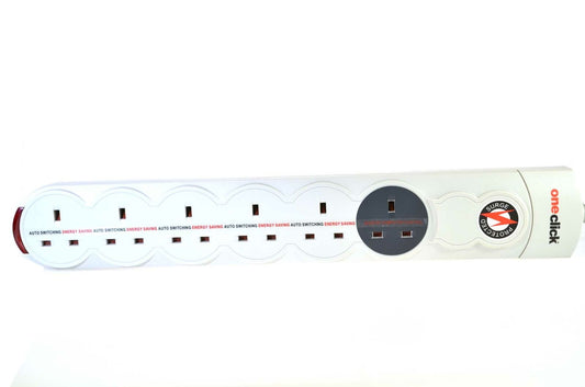 One Click Intelligent Control Mains Panel Extension Lead 6 Socket