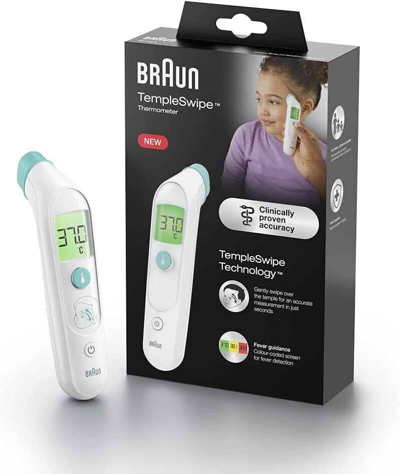 Braun BST200 Temple Swipe Thermometer Forehead Non Invasive Safe Hygenic Acurate