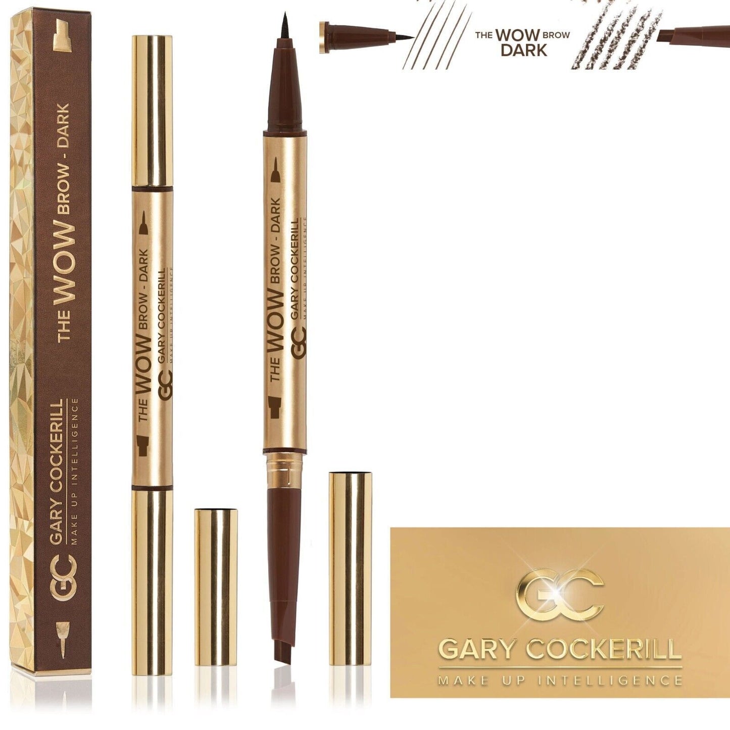 The WoW Brow Eye Pencil Pen Fine & Fat Gary Cockerill  3 Shades