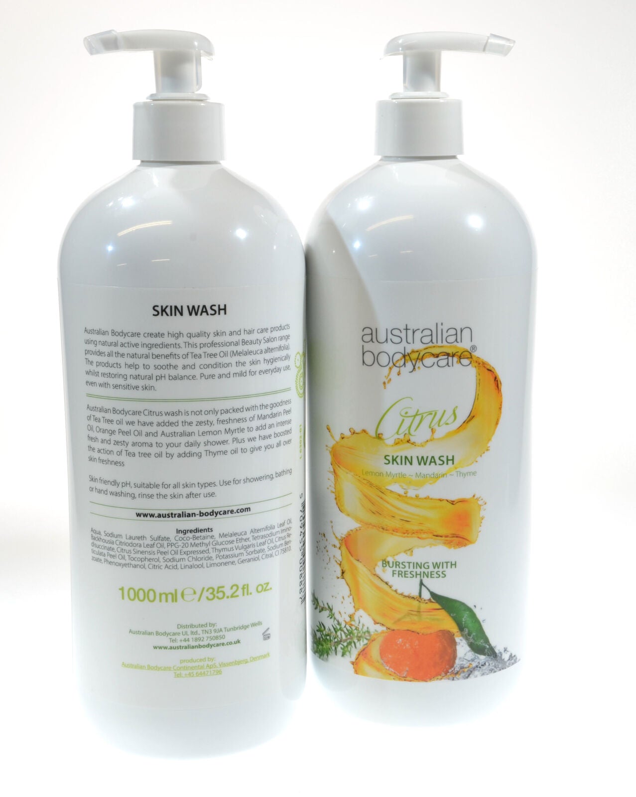 Australian Bodycare Citrus Skin Body Wash 2 x 1000ml Pump Dispenser Bottles