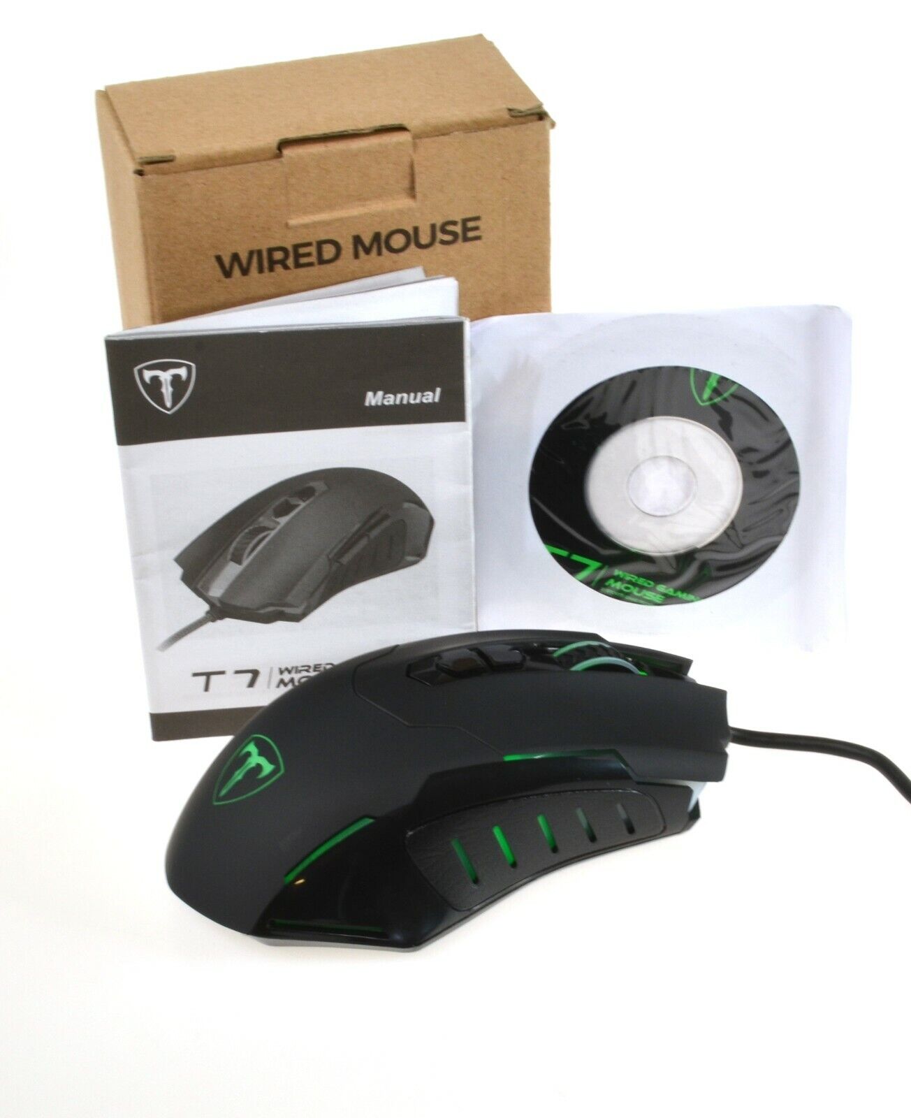 RGB LED Wired Gaming Mouse 7200dpi Programmable 8 Button Victsing T7