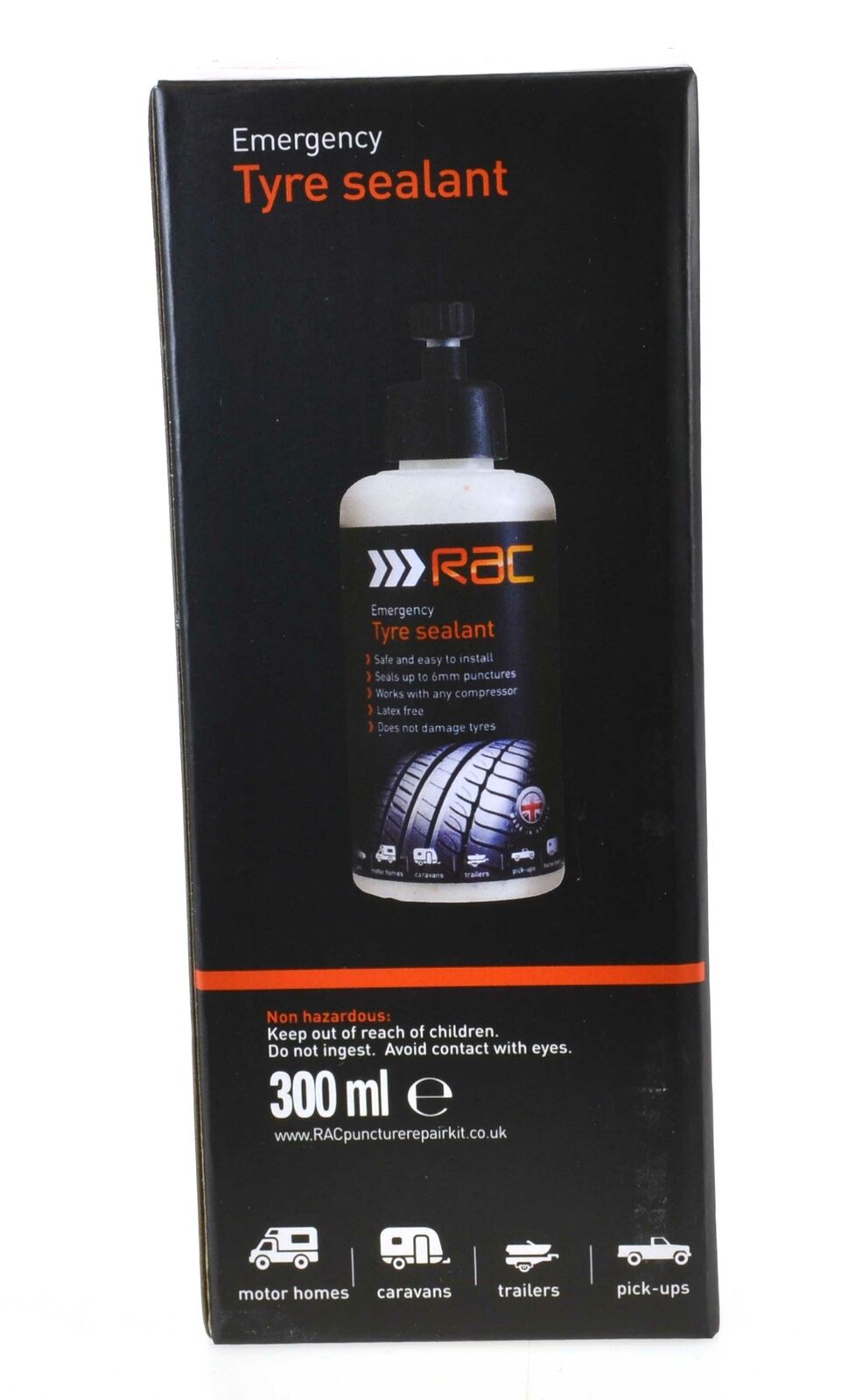 RAC Emergency Replacement Sealant Puncture Repair Tyre 300ml TWIN PACK