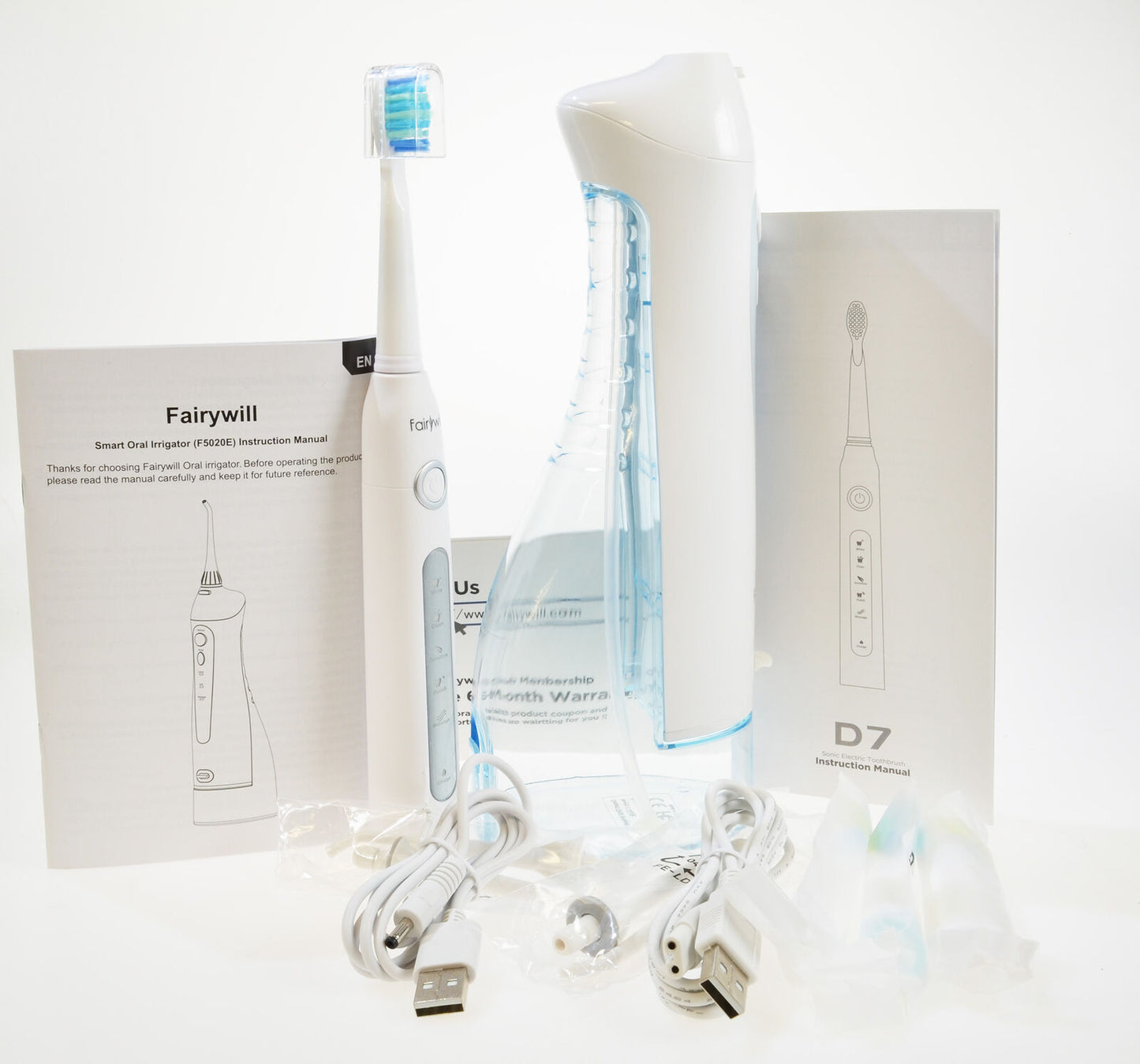 Flosser Toothbrush Oral Care Kit 5020E + 507 40k Vibrations Charge & Go Portable