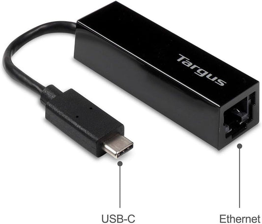 USB-C to Gigabit Ethernet Adapter Targus RJ45 Network LAN 10 100 1000Mbps