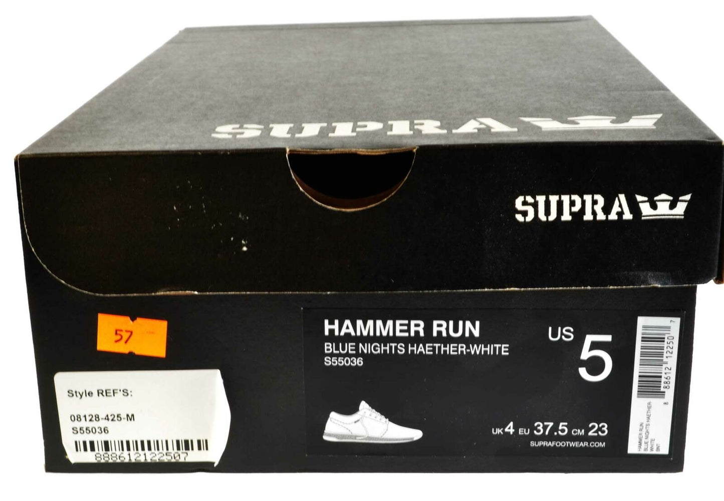 Supra Hammer Run Mens White Grey Skater Low Top Shoes Trainers Various Colours