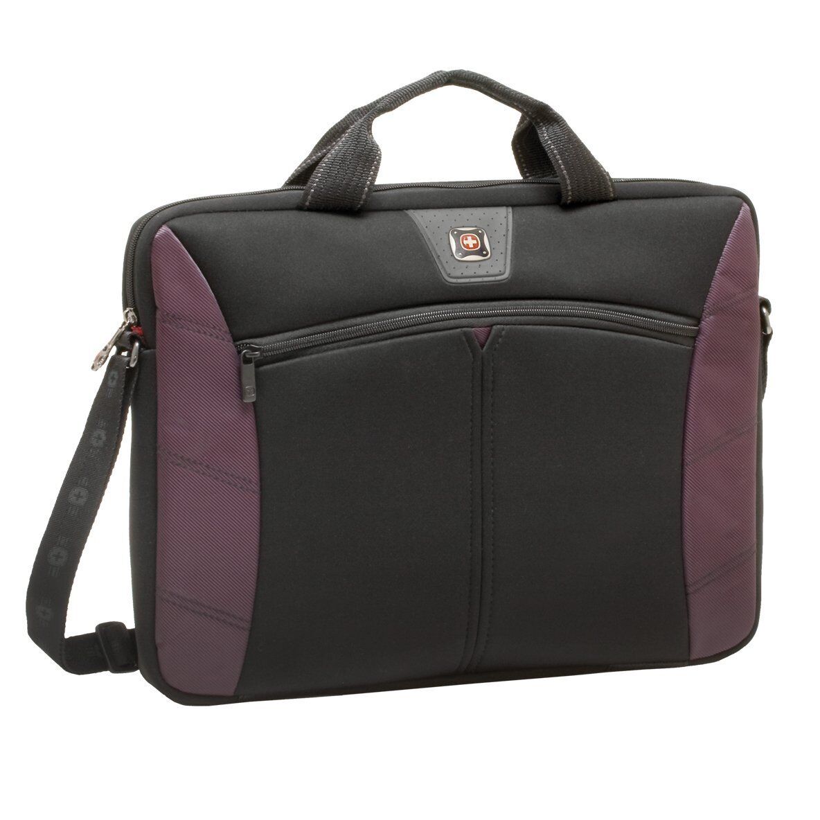 Wenger Sherpa Slim Black/Burgundy 16 inch Laptop Computer Bag Durable