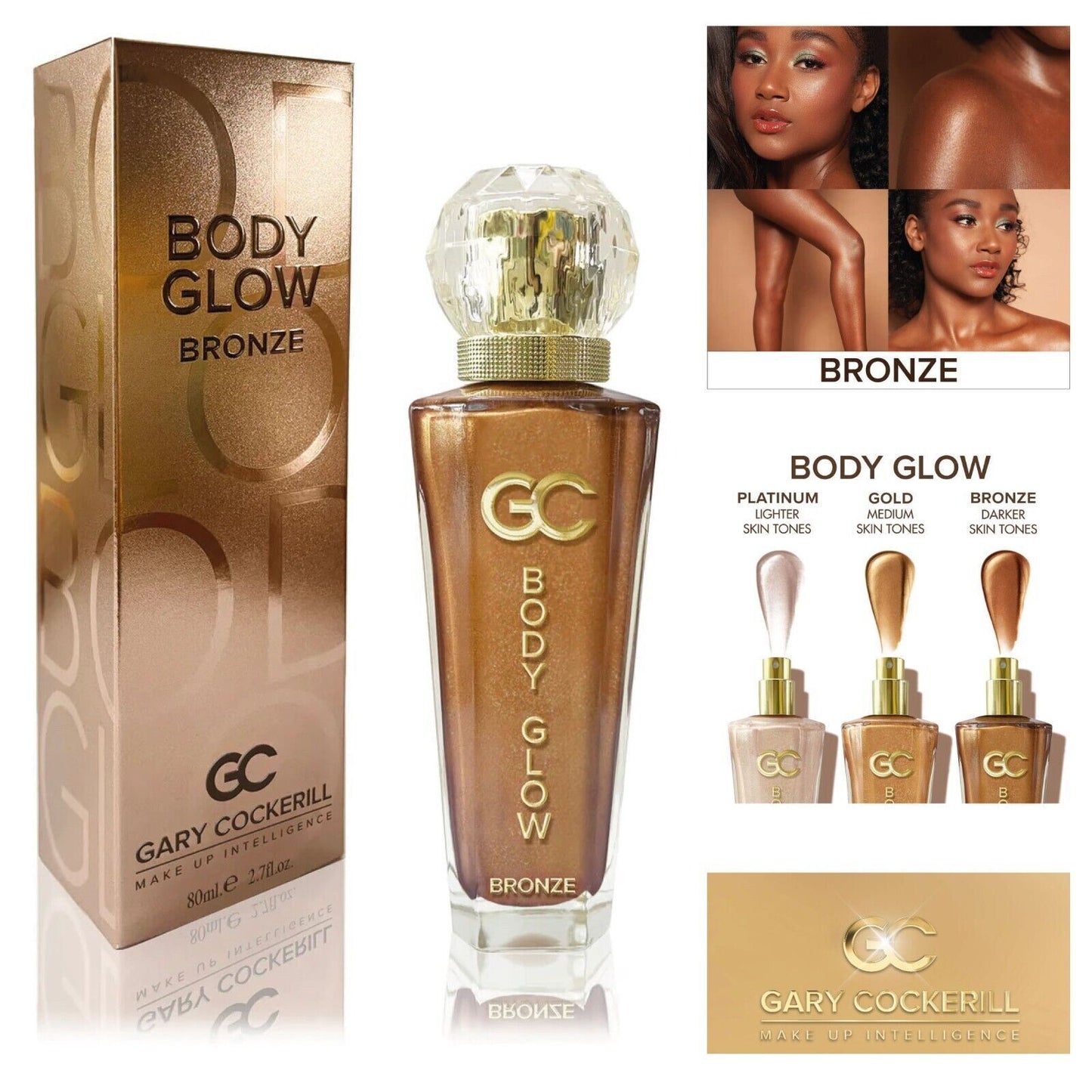 Body Glow Glowing Skin All Year Round Gary Cockerill Platinum Gold Bronze 80ml