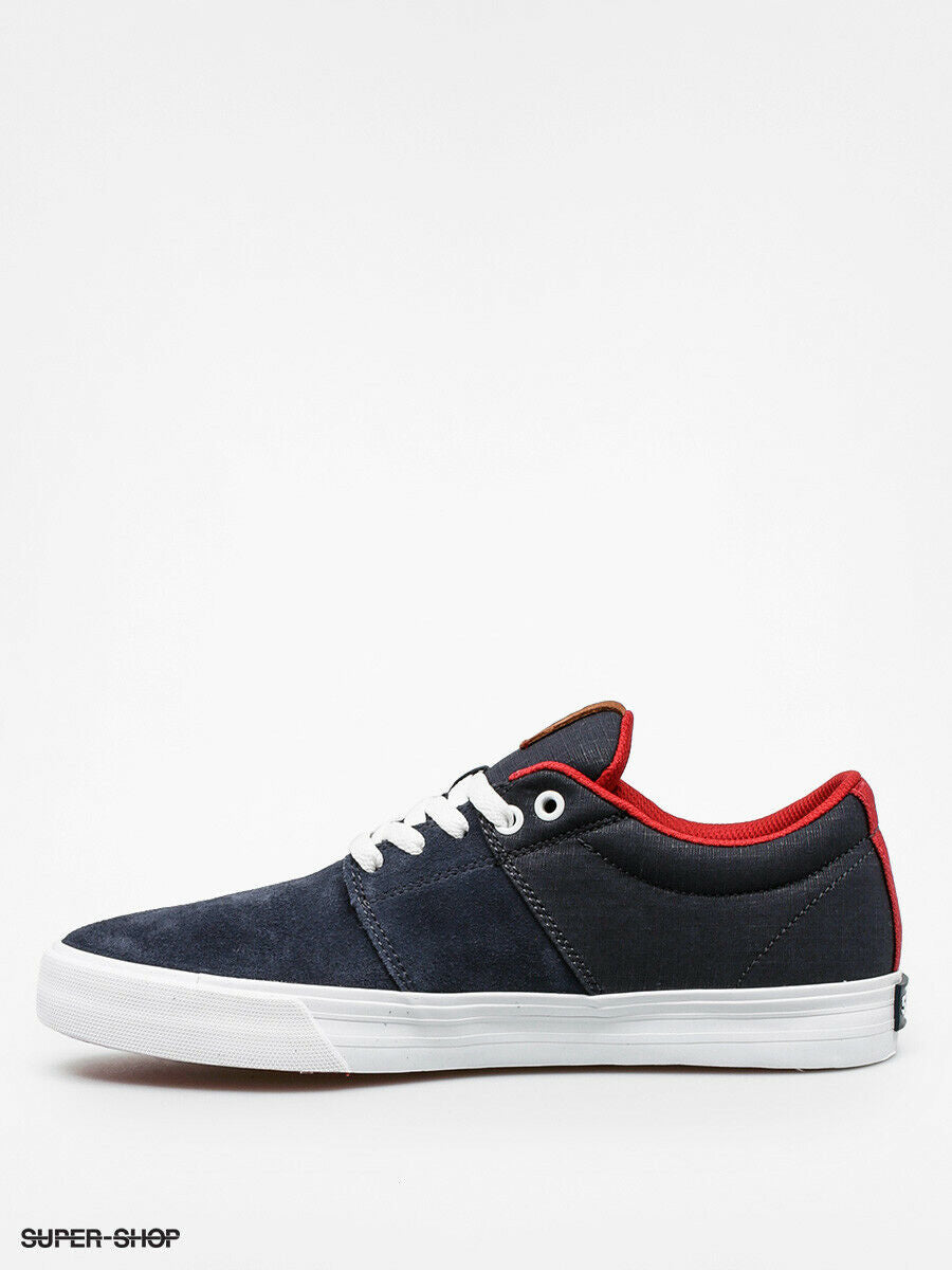 Supra Stacks Vulc II 2 Red Navy Slate White Mens Skate Shoes Trainers