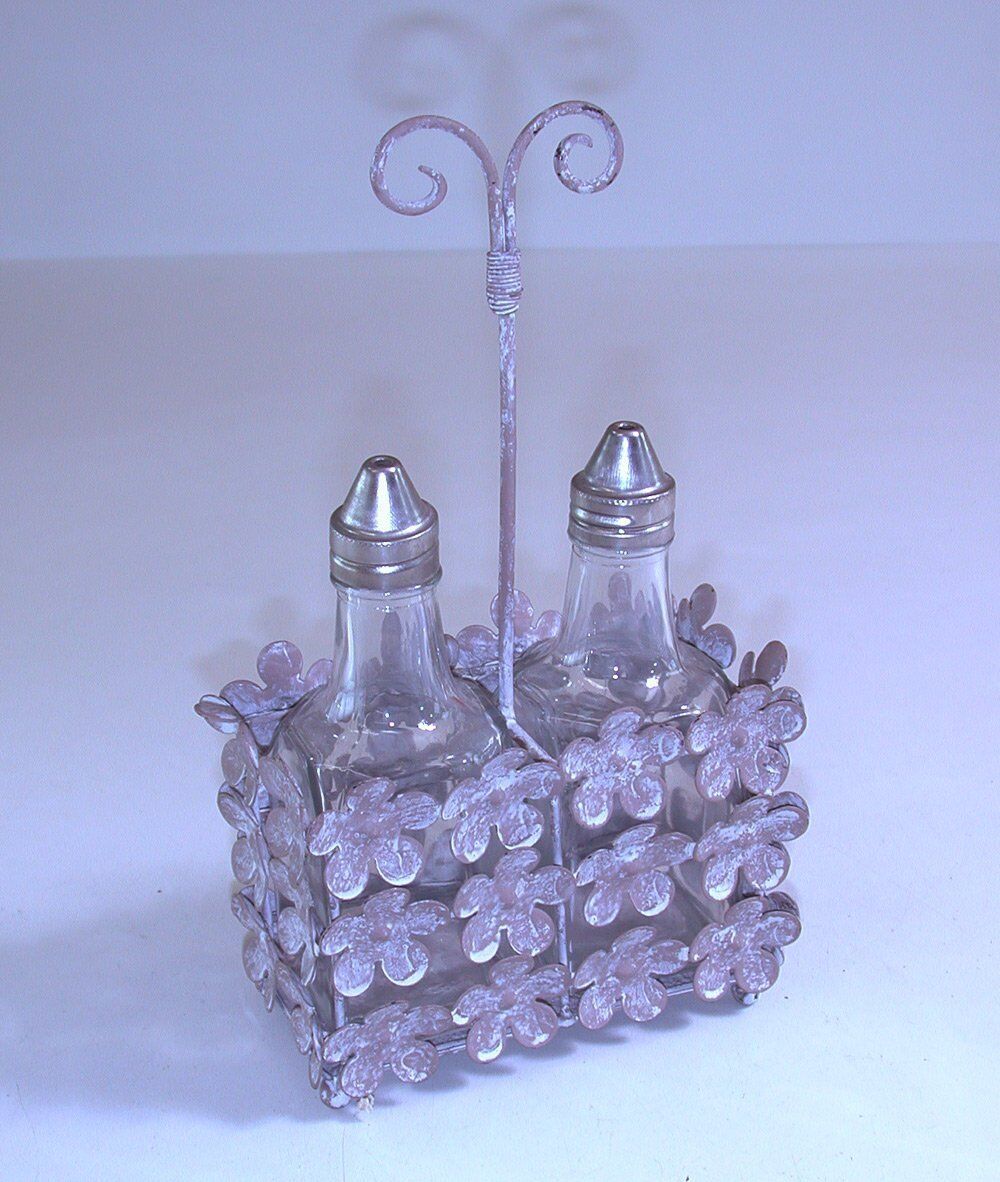 Marvells Glass Chrome Oil and Vinegar Bottle Cruet Condiment Set