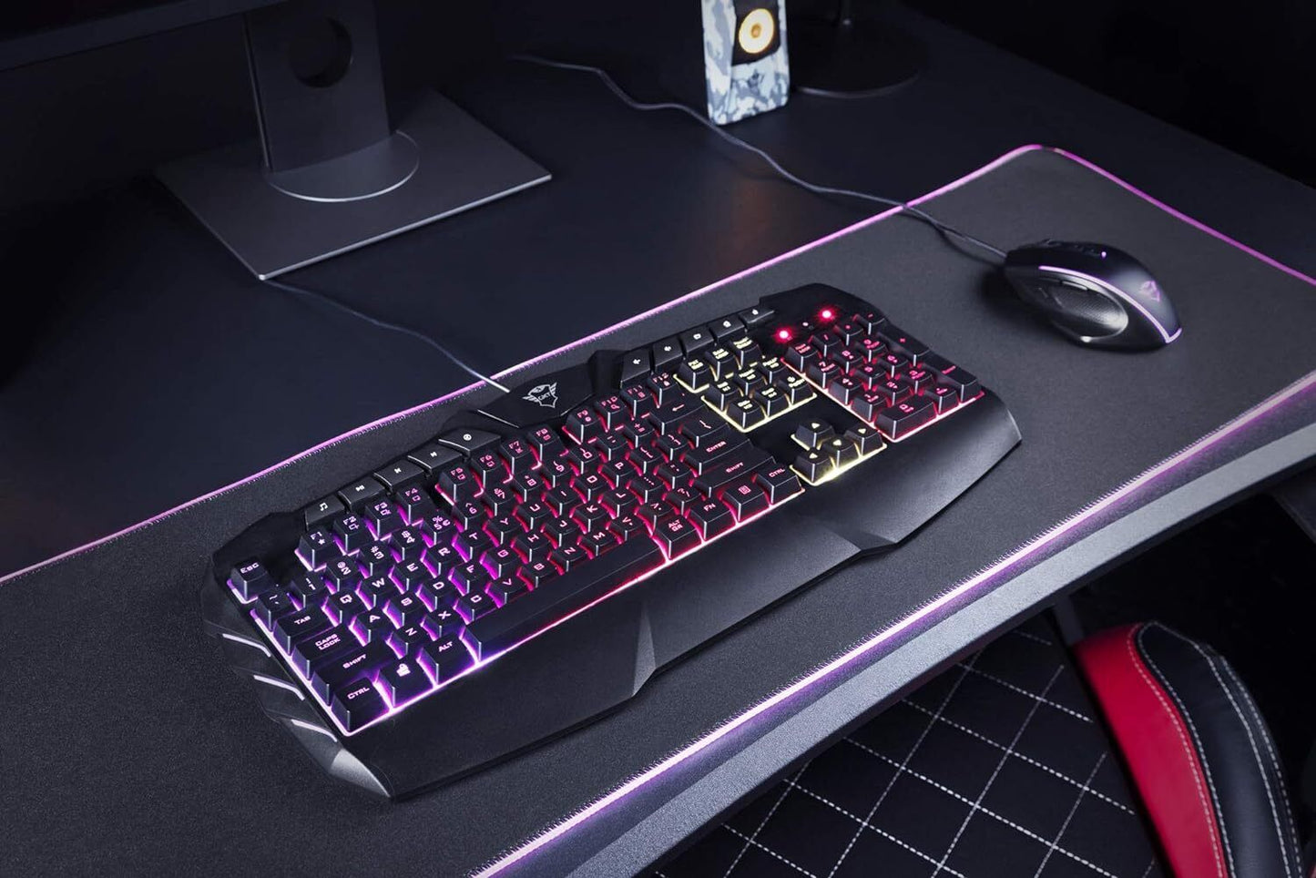 LED Gaming Keyboard Trust Odyss Semi-Mechanical Wired UK Layout Anti Ghosting