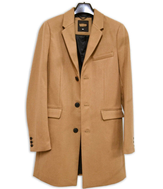 Wool Mix Camel Coat 3/4 Length Winter Warm Burton Tailoring