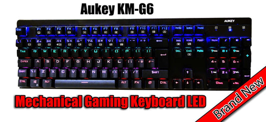 Mechanical Keyboard LED Illuminated  Blue Switches Aukey KM-G6 UK Layout 105 key