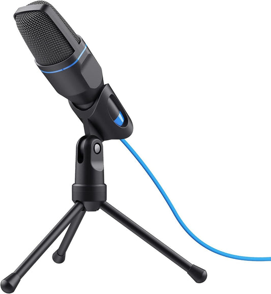 PC USB 3.5mm Microphone Podcast Streaming Gaming Skype Teams Zoom Tripod Stand